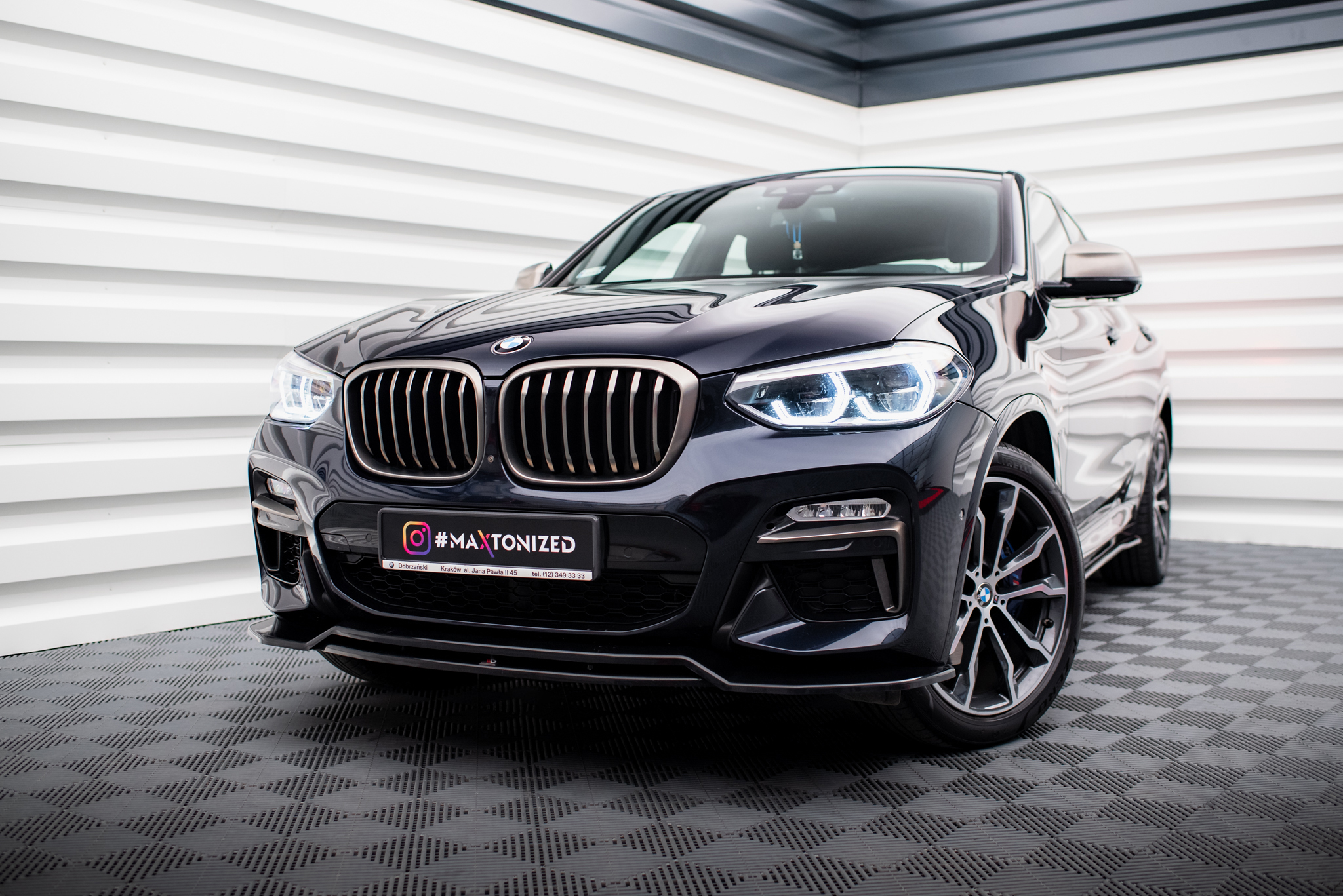 Передний сплиттер для BMW X4 M-Pack G02 MAXTON DESIGN BM-X4-02-MPACK-FD1G+FD1RG