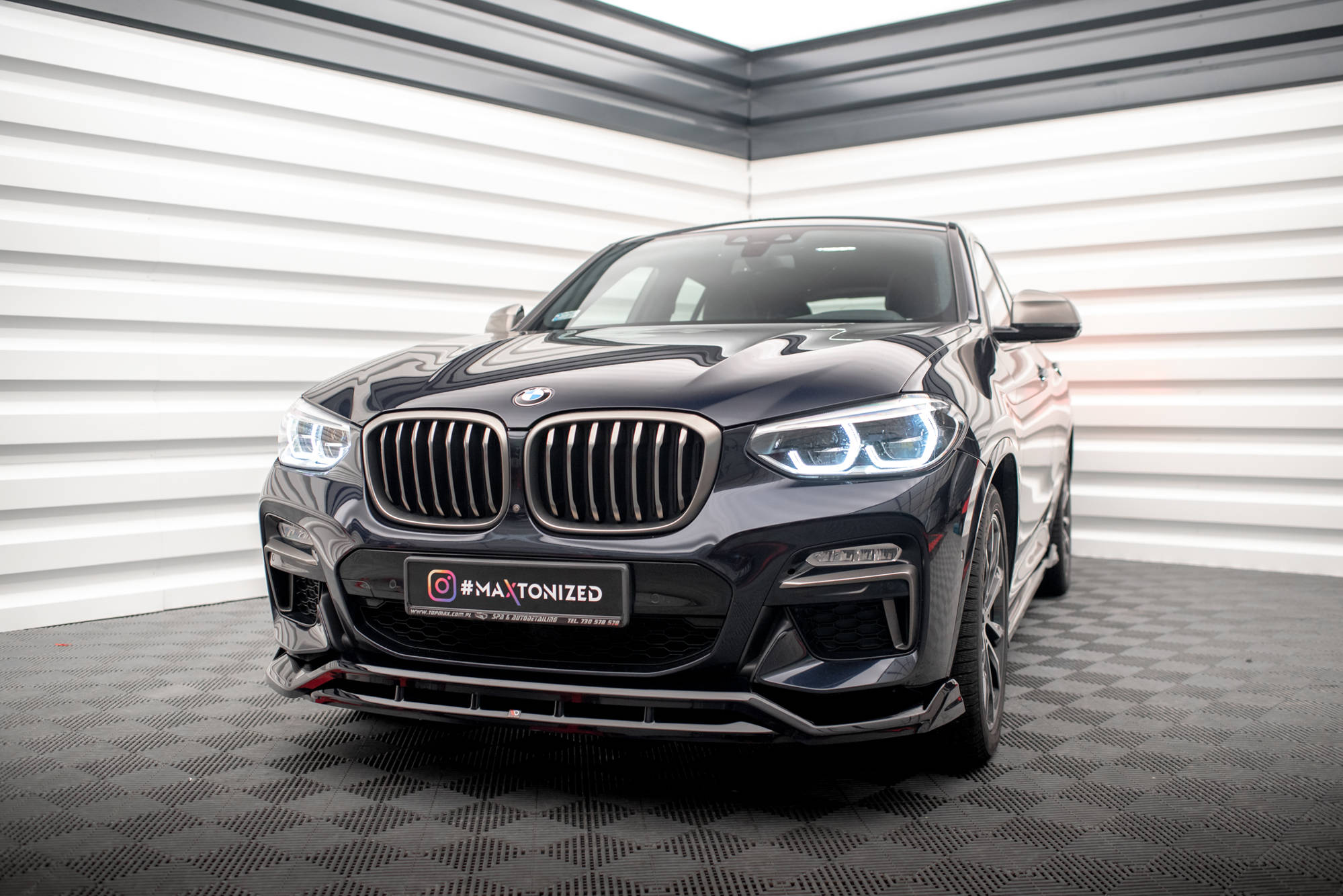 Передний сплиттер V.2 BMW X4 M-Pack G02 MAXTON DESIGN BM-X4-02-MPACK-FD2G+FD2RG