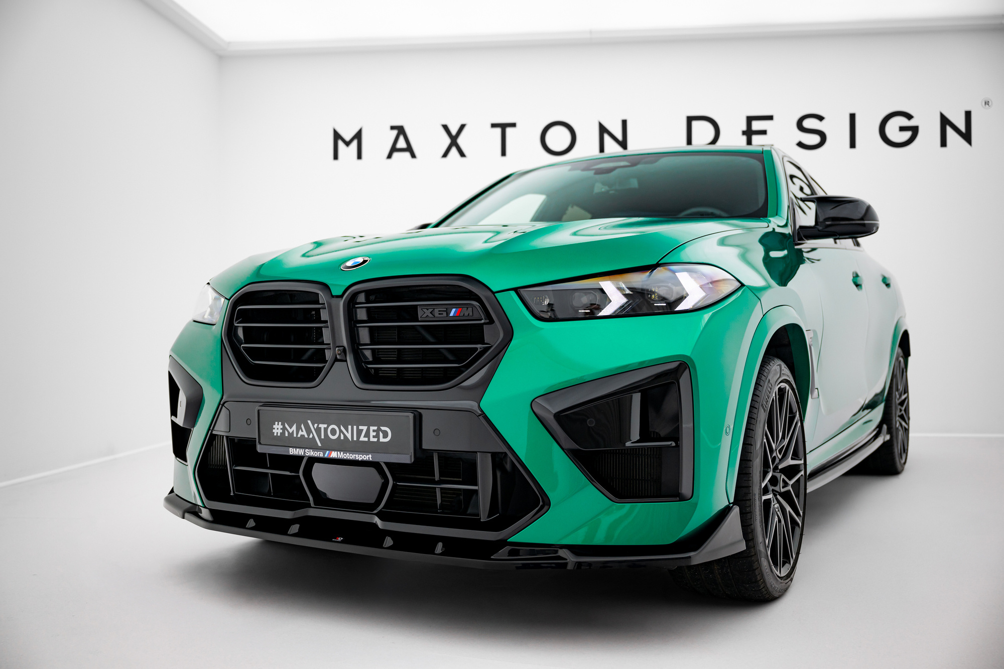 Передний сплиттер V2 для BMW X6 M F96 (рестайлинг) MAXTON DESIGN BM-X6-F96F-M-FD2G