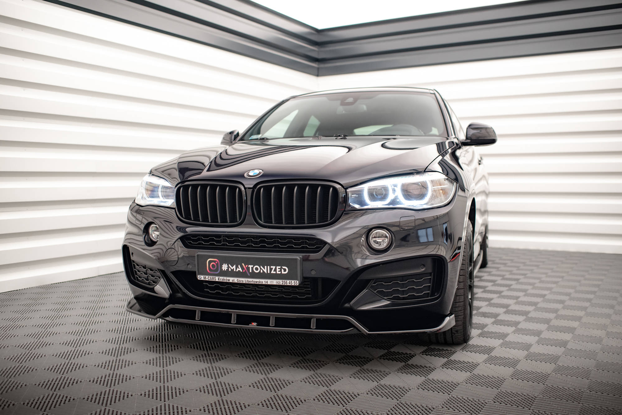 Передний сплиттер V.2 BMW X6 M-Pack F16 MAXTON DESIGN BM-X6-16-MPACK-FD2G+FD2RG