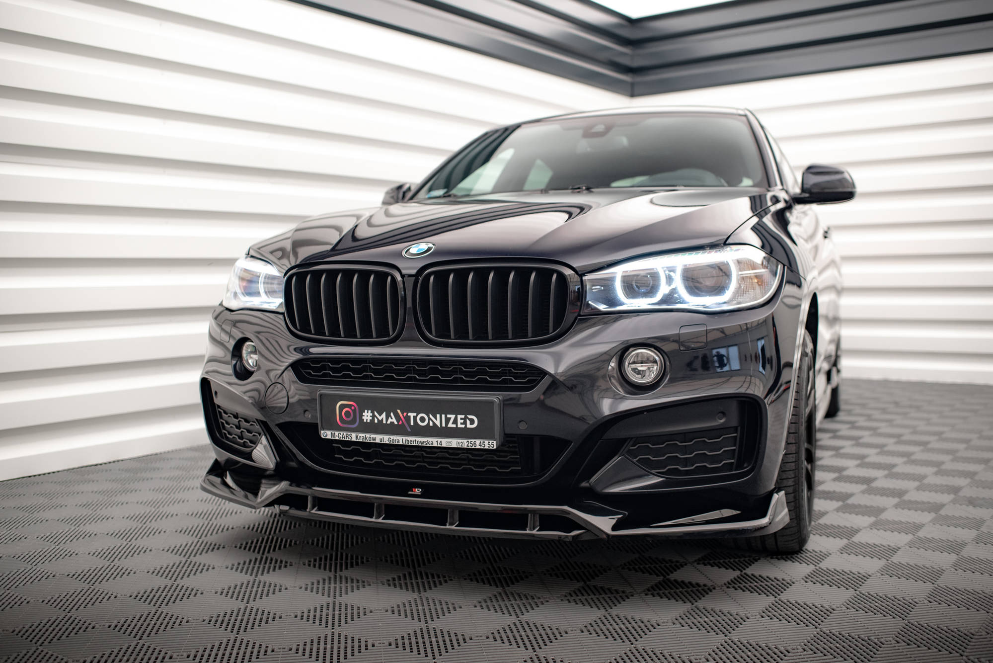 Передний сплиттер V.3 BMW X6 M-Pack F16 MAXTON DESIGN BM-X6-16-MPACK-FD3G+FD3RG