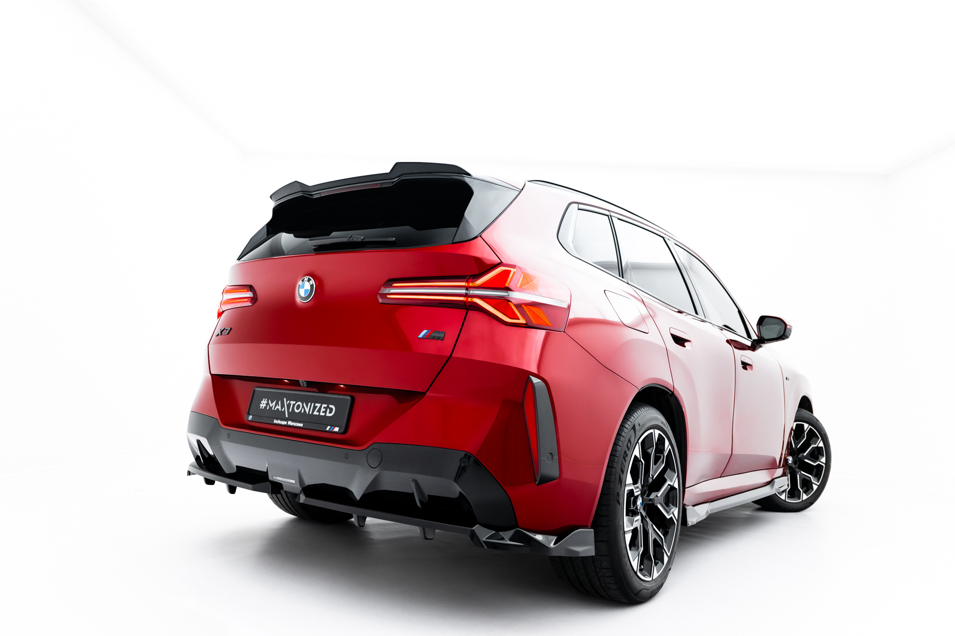 Задний сплиттер (с вертикальными планками) BMW X3 M-Pack G45 MAXTON DESIGN BM-X3-G45-MPACK-RSD1G+RD1G